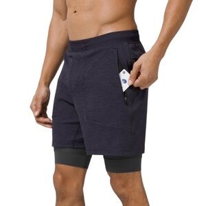 Lululemon T.H.E. Short 7" Mesh liner navy blue activewear running workout